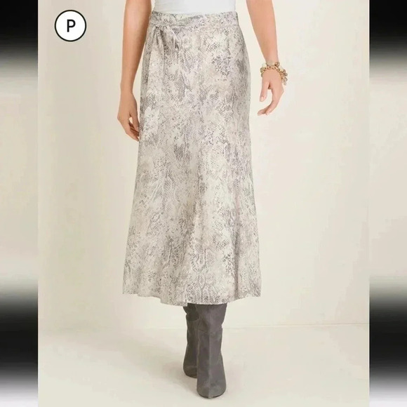 Chico's Dresses & Skirts - Chico's Petite Faux-Snakeskin print midi skirt size 1P (8P) NWT